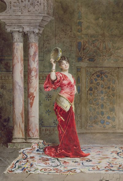 Una bailarina oriental, 1877 de Alexandre Louis Leloir